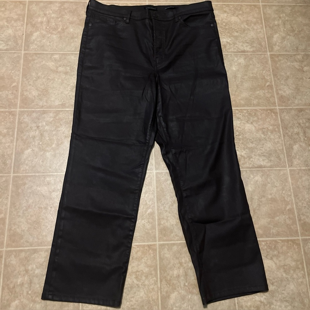 Banana Republic high rise button fly waxed denim jeans